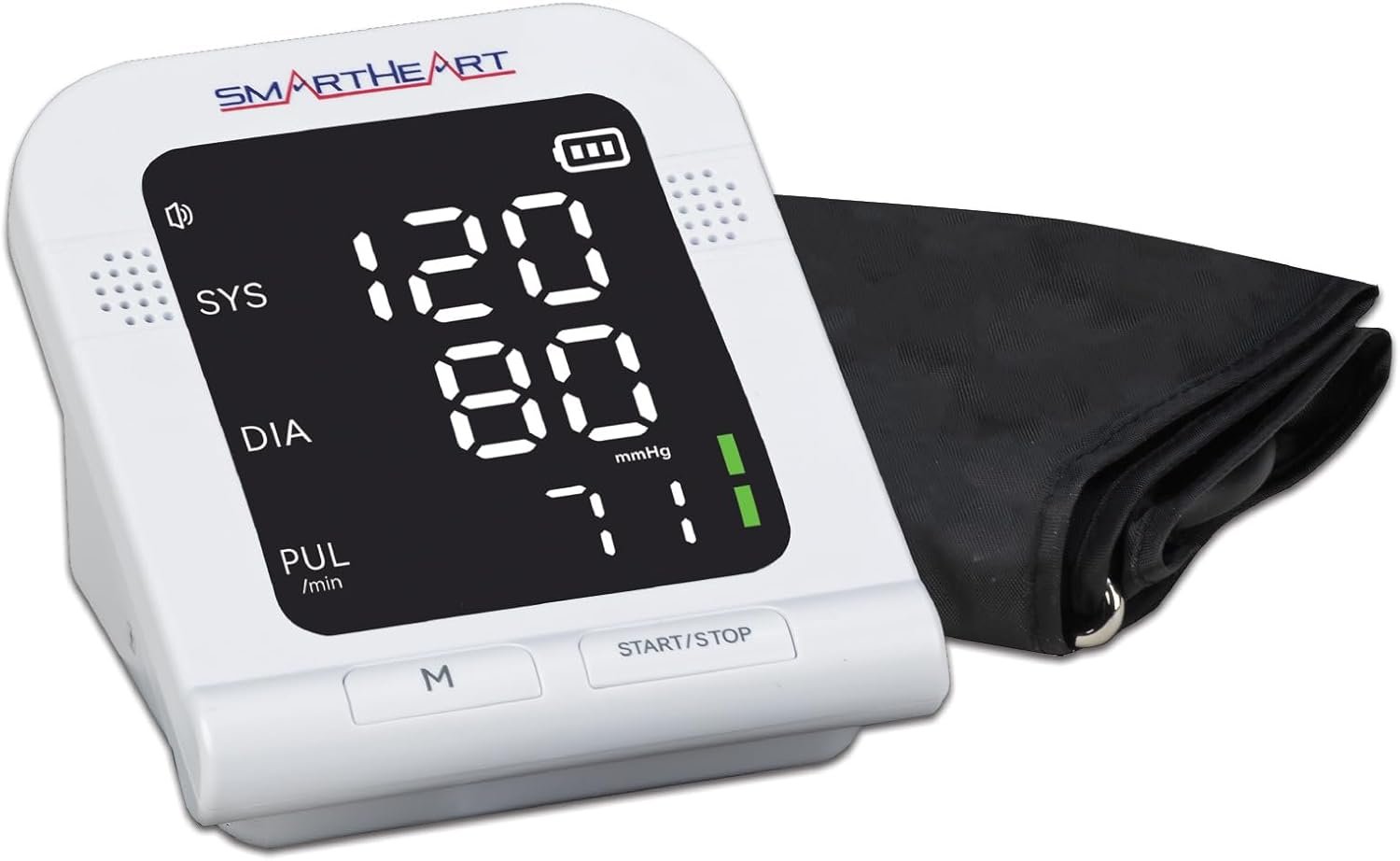 SmartHeart Blood Pressure Monitor | Wide-Range Upper Arm Cuff | Audible English Spanish Instructions and Results for Visually Impaired | 199-Reading Memory