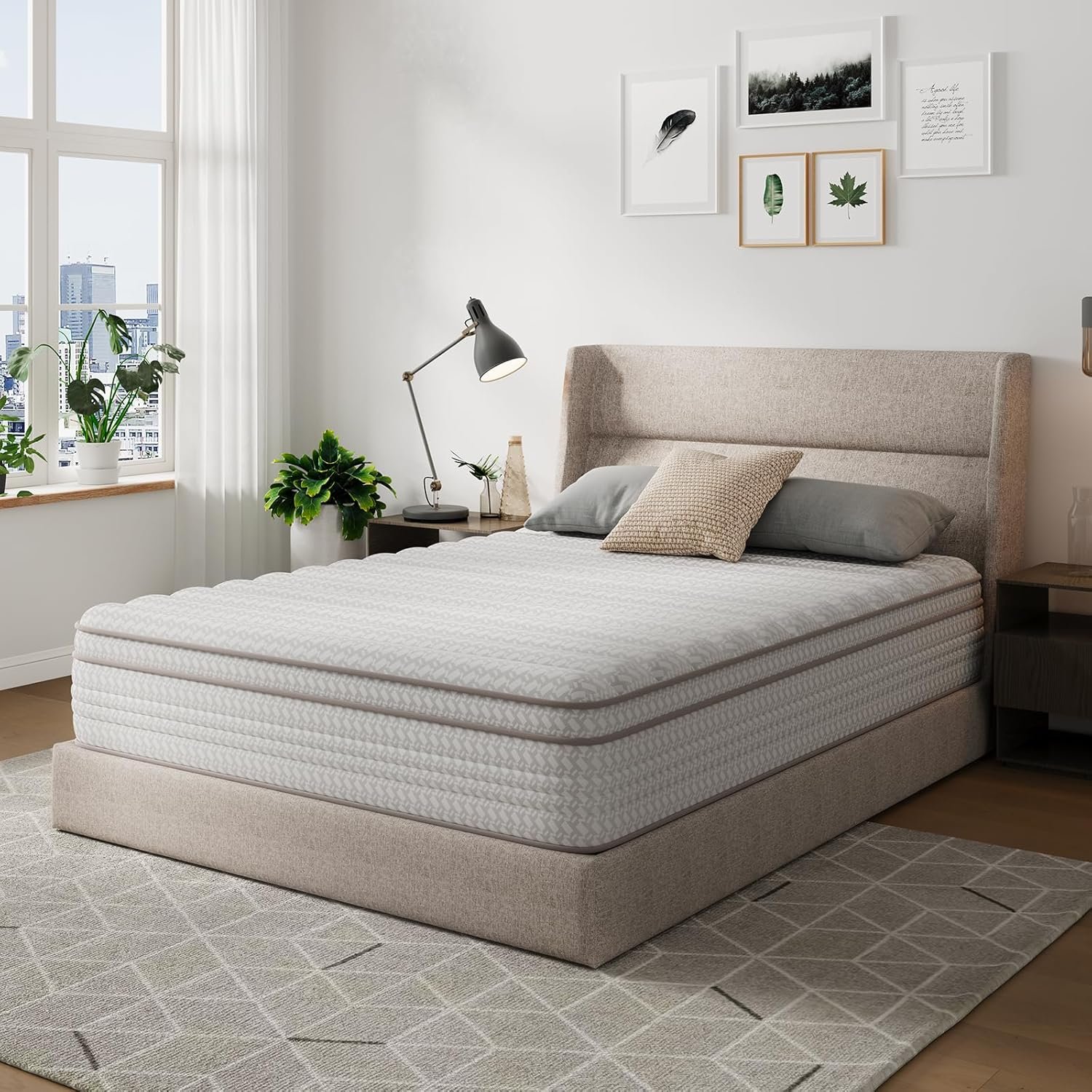 Novilla Full Size Mattress, 14 Inch Full Mattresses in a Box with Smarts™ Pocket Coil for Pressure Relief, Medium Plush Foam and Spring Hybrid Colchones with CertiPUR-US Certified