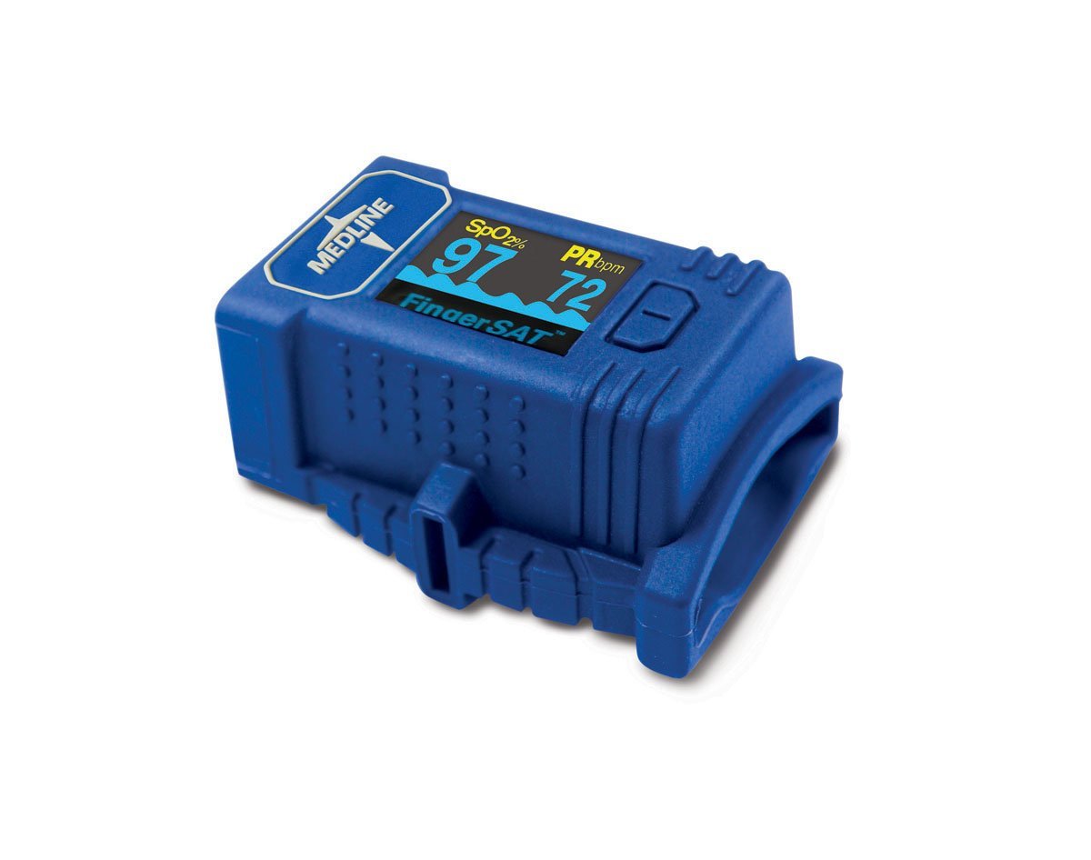 Medline High-Impact Fingertip Pulse Oximeter, OLED Display, Adult – Oxygen Saturation and Pulse Rate Monitor