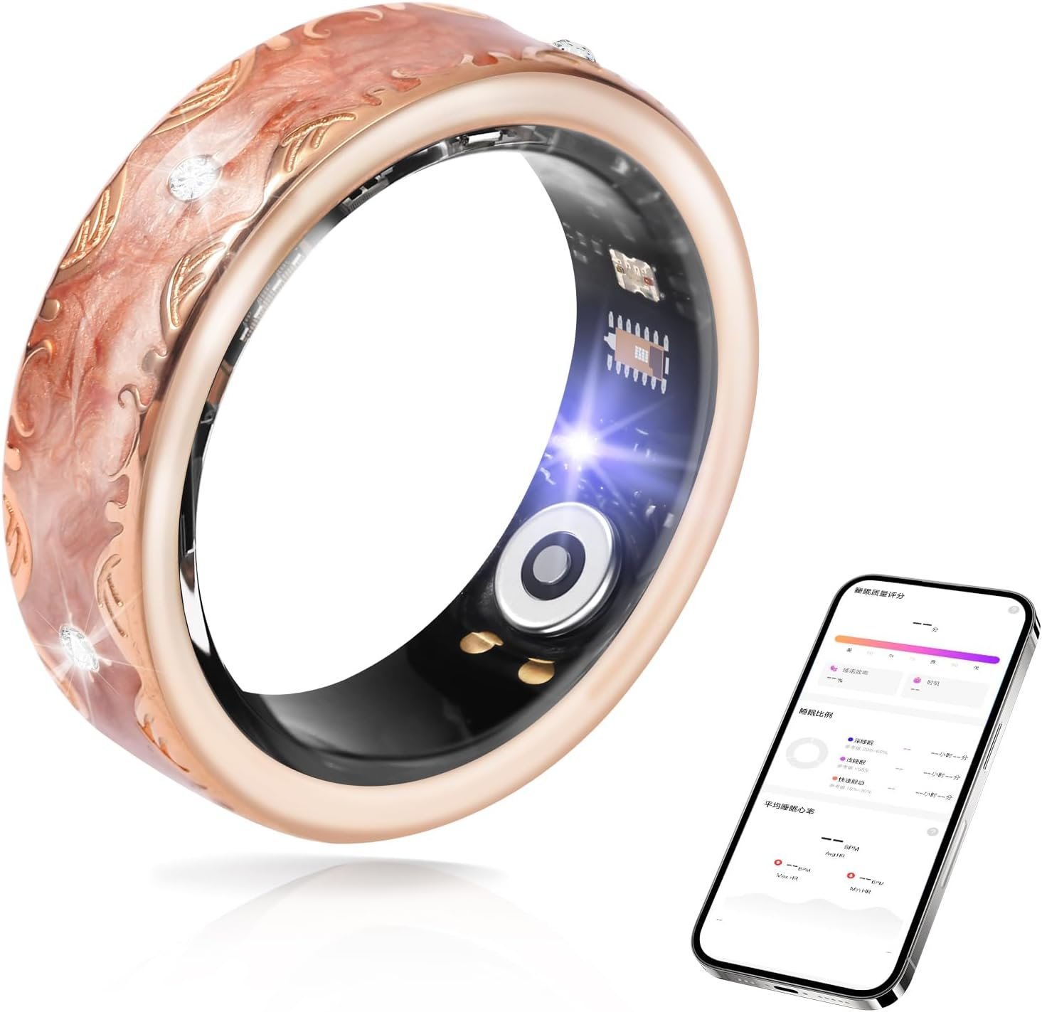 Smart Ring for Women-Men,Health-Fitness Tracker with Heart Rate, Sleep Monitor, Blood Oxygen, HRV, 128 Sports Modes, IP68 Waterproof, Gesture Control, No Subscription Fee,with iOS & Android (7)