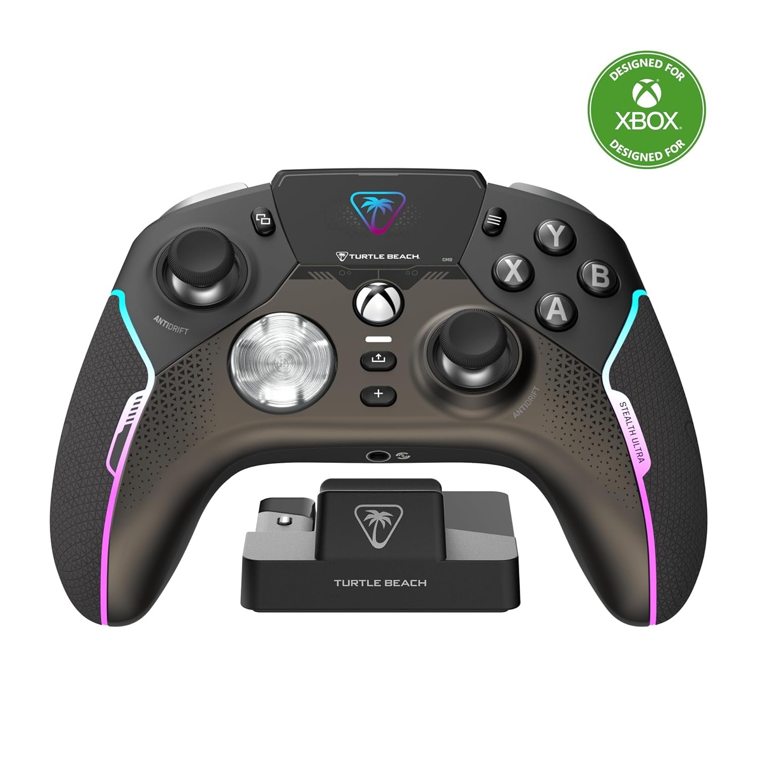 Turtle Beach Stealth Ultra High-Performance Wireless Gaming Controller Licensed for Xbox Series X|S, Xbox One, Windows PC, Android – LED Dashboard, Dock, RGB Lighting, 30-Hr Battery, Bluetooth, Black