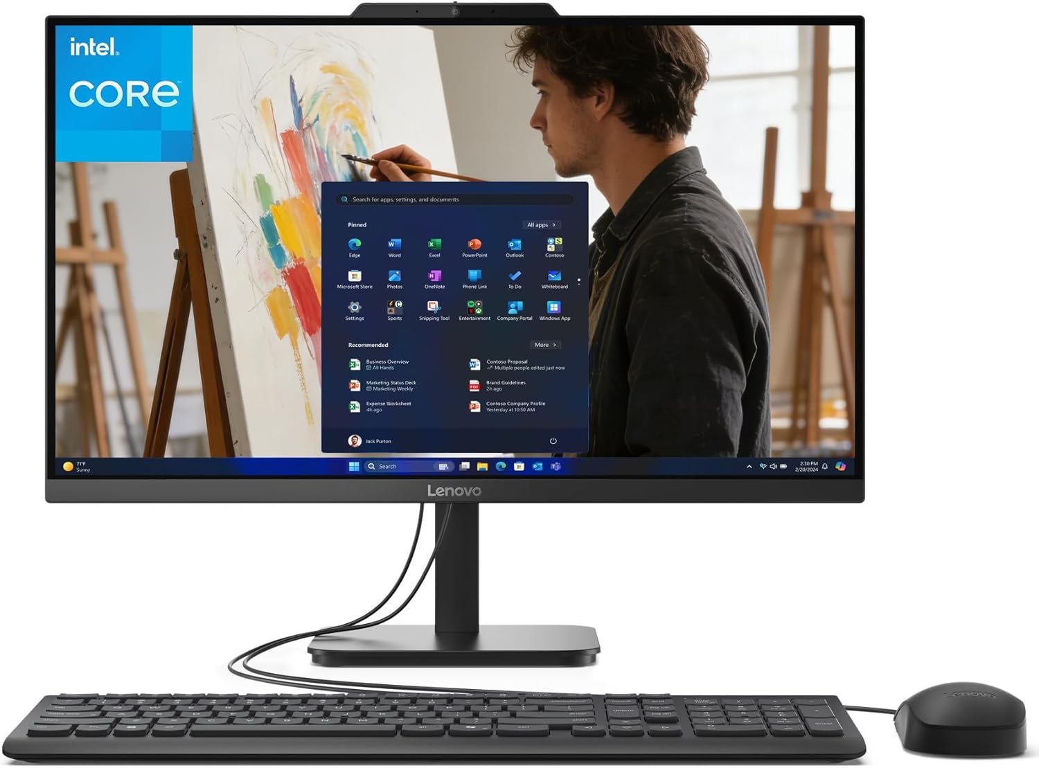 Lenovo 24 23.8″ All-in-One, 16GB DDR4 RAM, 1TB PCIe SSD, Intel N100 Processor, FHD Business AIO Desktop Computer, WiFi 6, Bluetooth, Jet Black, Win 11 Home