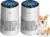 Air Purifiers for Bedroom Home with Sleep Mode for Smoke Pet Dander Odors, Small Air Purifier with Fragrance Sponge, Blue Ambient Light, 23dB Quiet, 2 Pack White