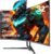 CRUA 32″ Curved Gaming Monitor, 4k UHD(3840 * 2160P) VA Screen, 1500R, 144Hz/160Hz Computer Moniter, Supports AMD Freesync, 120% sRGB, Built-in Speakers, Wall Mountable Installs(HDMI 2.1/DP 1.4)-Black